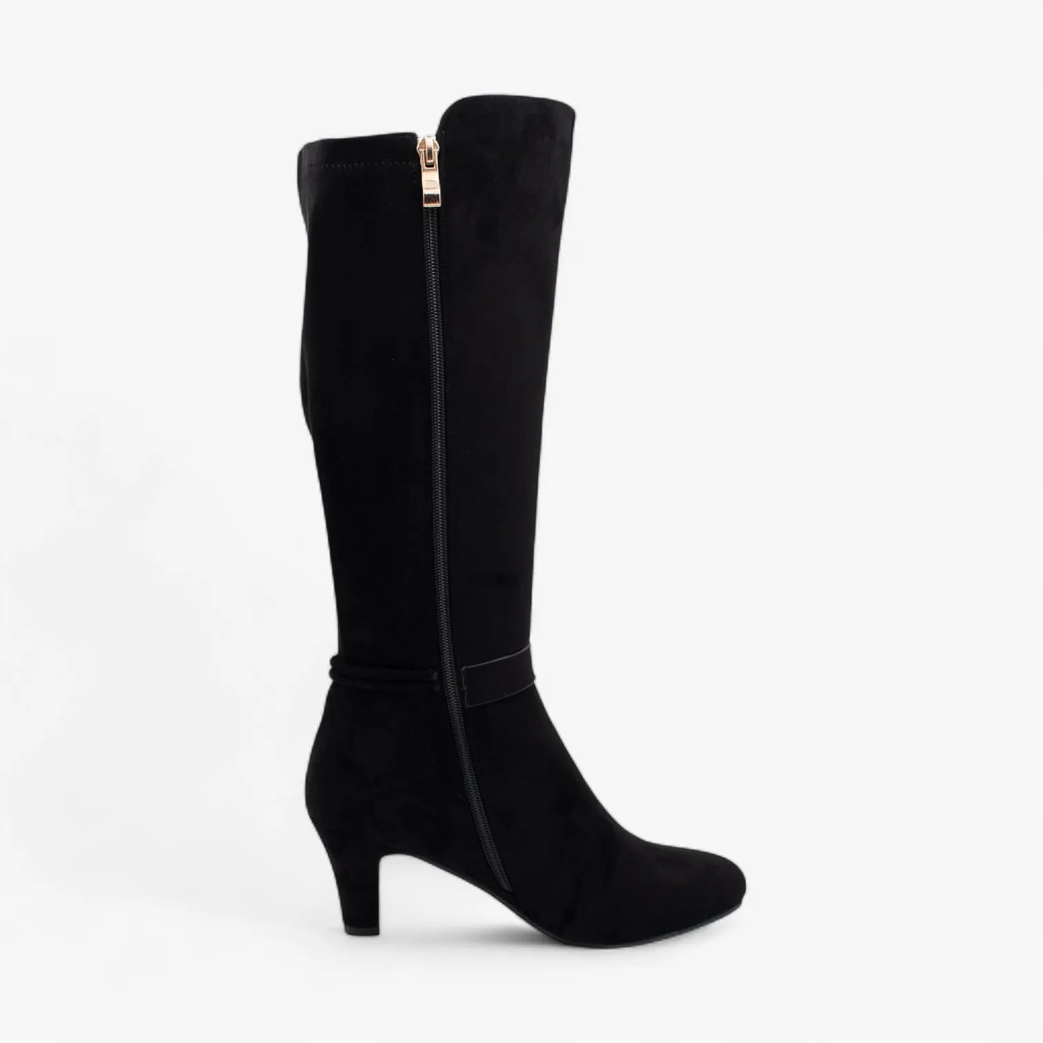 Redz D6398 Knee-High Heeled Boots – Black - Leavys Shoes