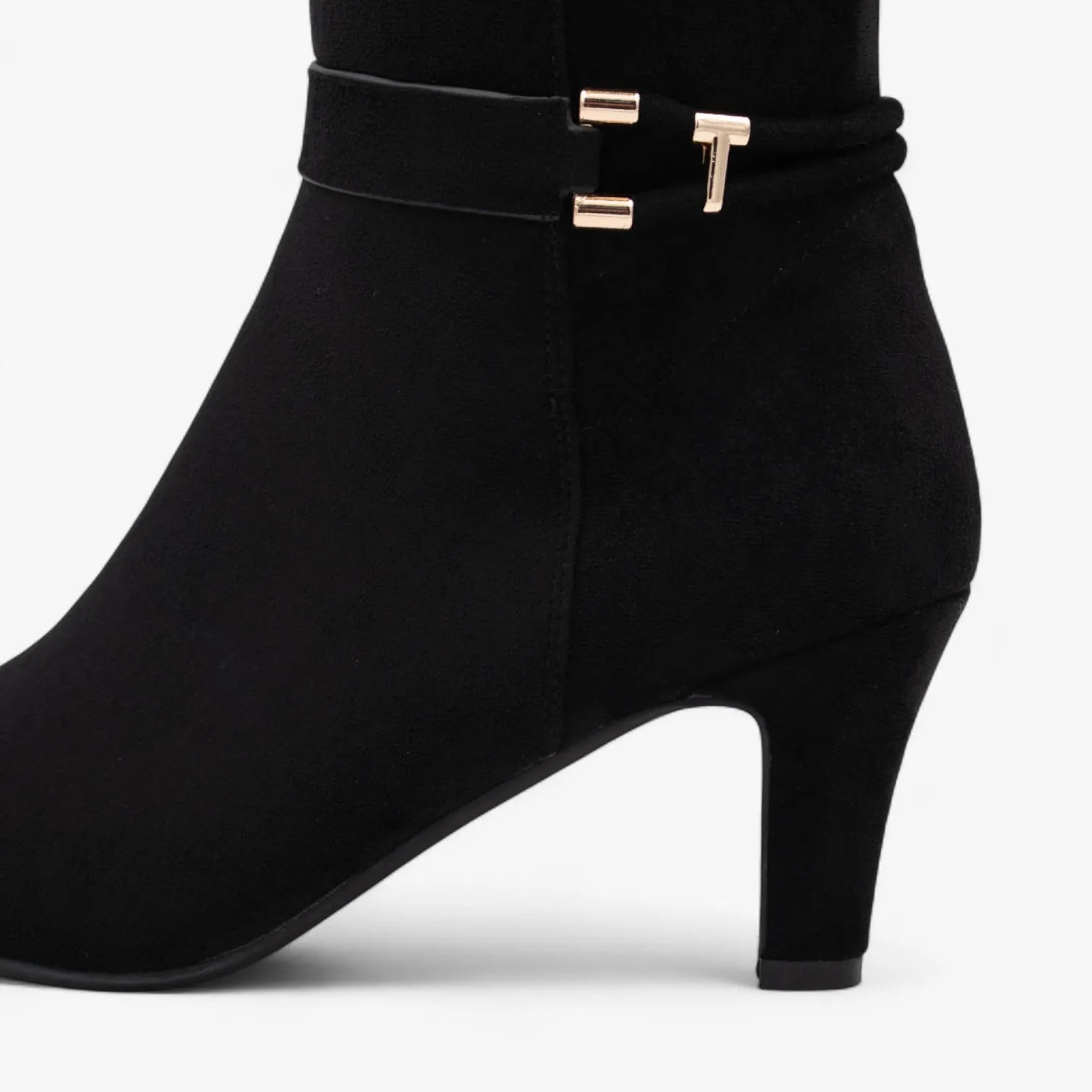 Redz D6398 Knee-High Heeled Boots – Black - Leavys Shoes