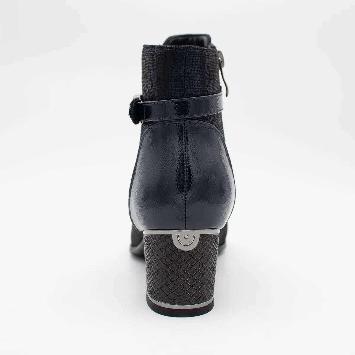 Redz H701 Block-Heel Ankle Boots – Navy - Leavys Shoes