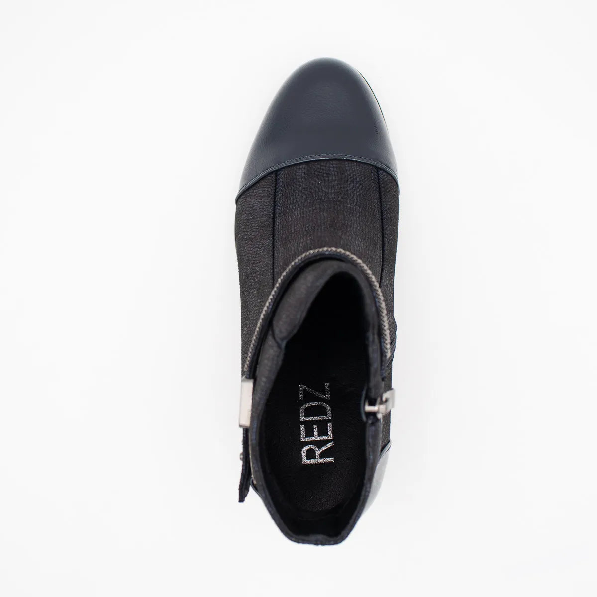 Redz H701 Block-Heel Ankle Boots – Navy - Leavys Shoes