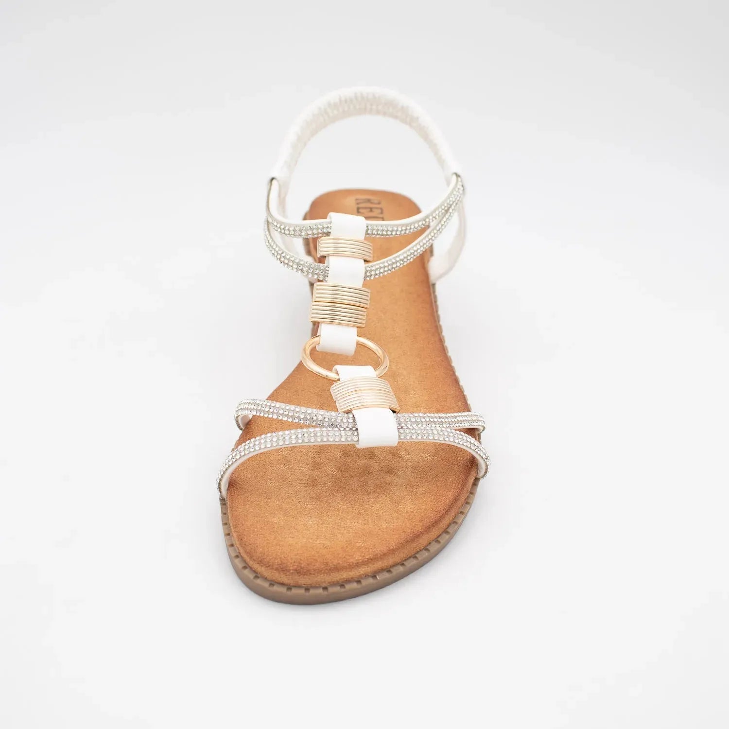 Redz White Embellished Wedge Sandals VIDA