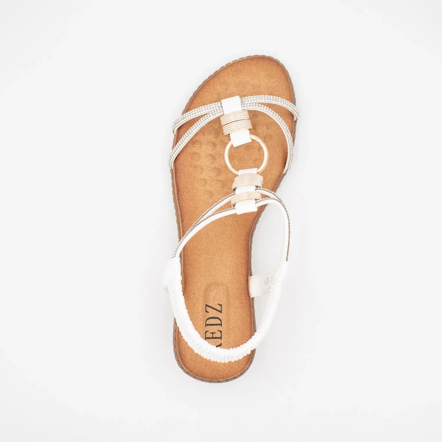 Redz White Embellished Wedge Sandals VIDA