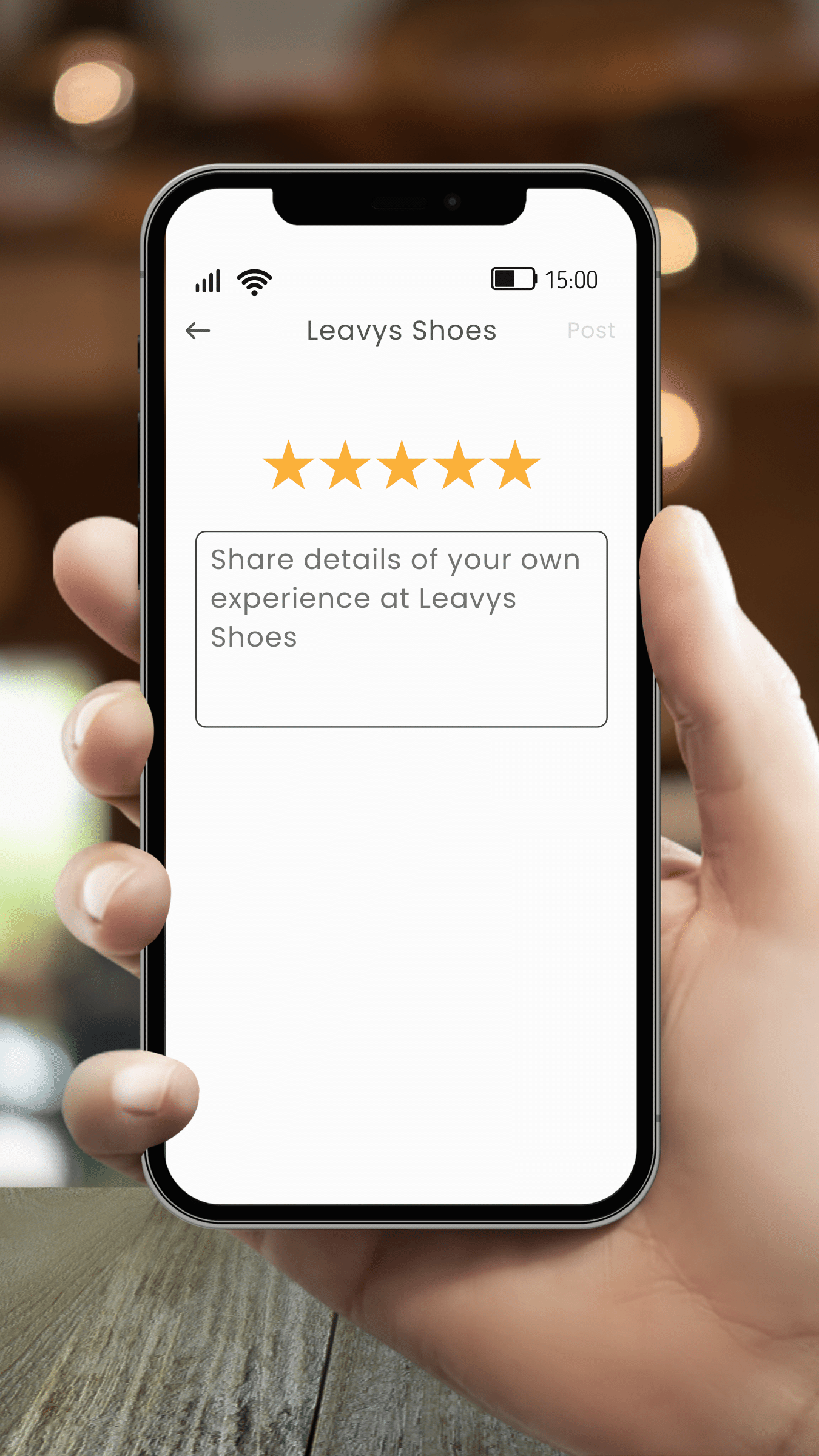 Write a review of Leavys Shoes on your mobile.