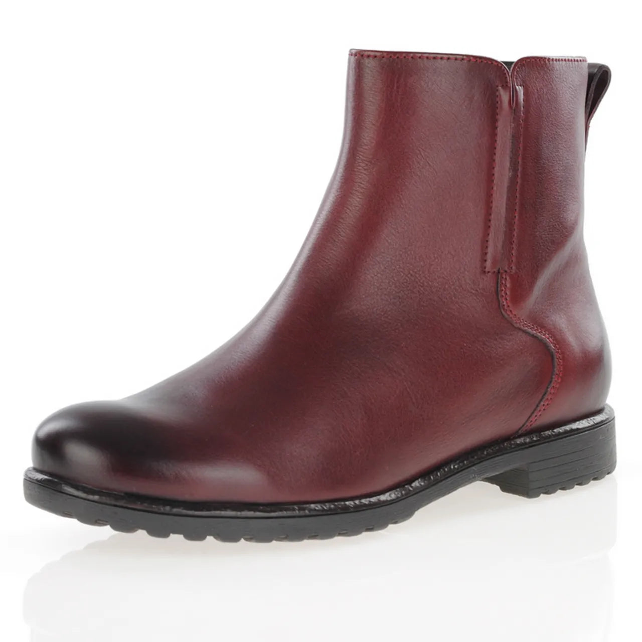 Ara Burgundy Leather Ankle Boots with Removable Insole - Leavys Shoes