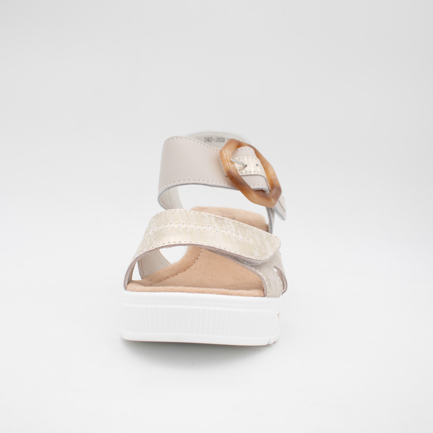 Redz Beige & Gold Wedge Sandal – Sporty Chic with Elegant Touch