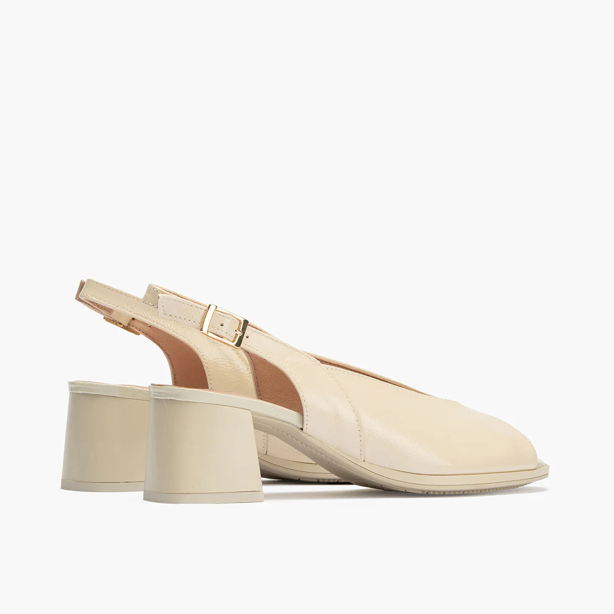 Pitillos Cream Patent Open-Toe Slingback Sandal - Leavys Shoes