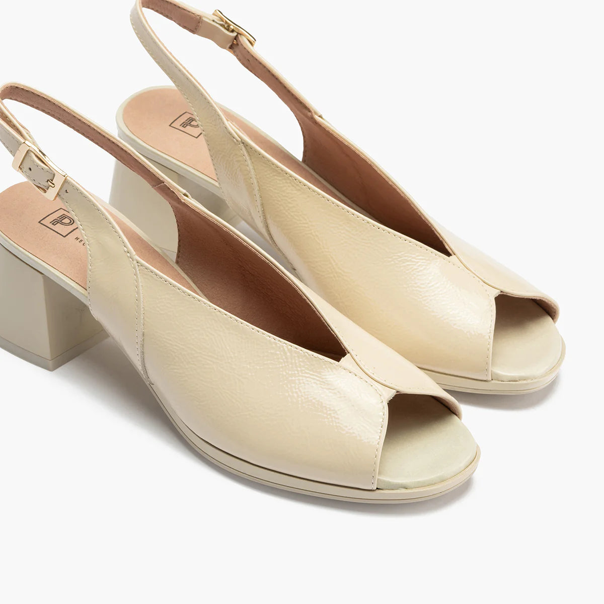 Pitillos Cream Patent Open-Toe Slingback Sandal - Leavys Shoes