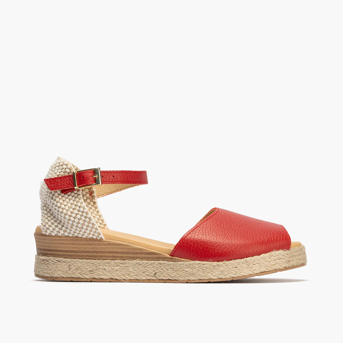 Red Leather Espadrille Sandal – Pitillos 10580 Rojo - Leavys Shoes