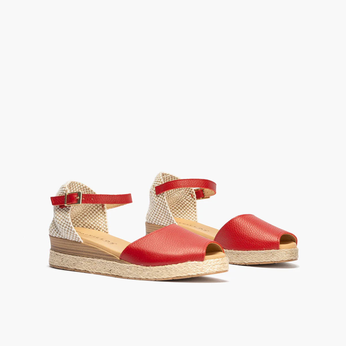 Red Leather Espadrille Sandal – Pitillos 10580 Rojo - Leavys Shoes