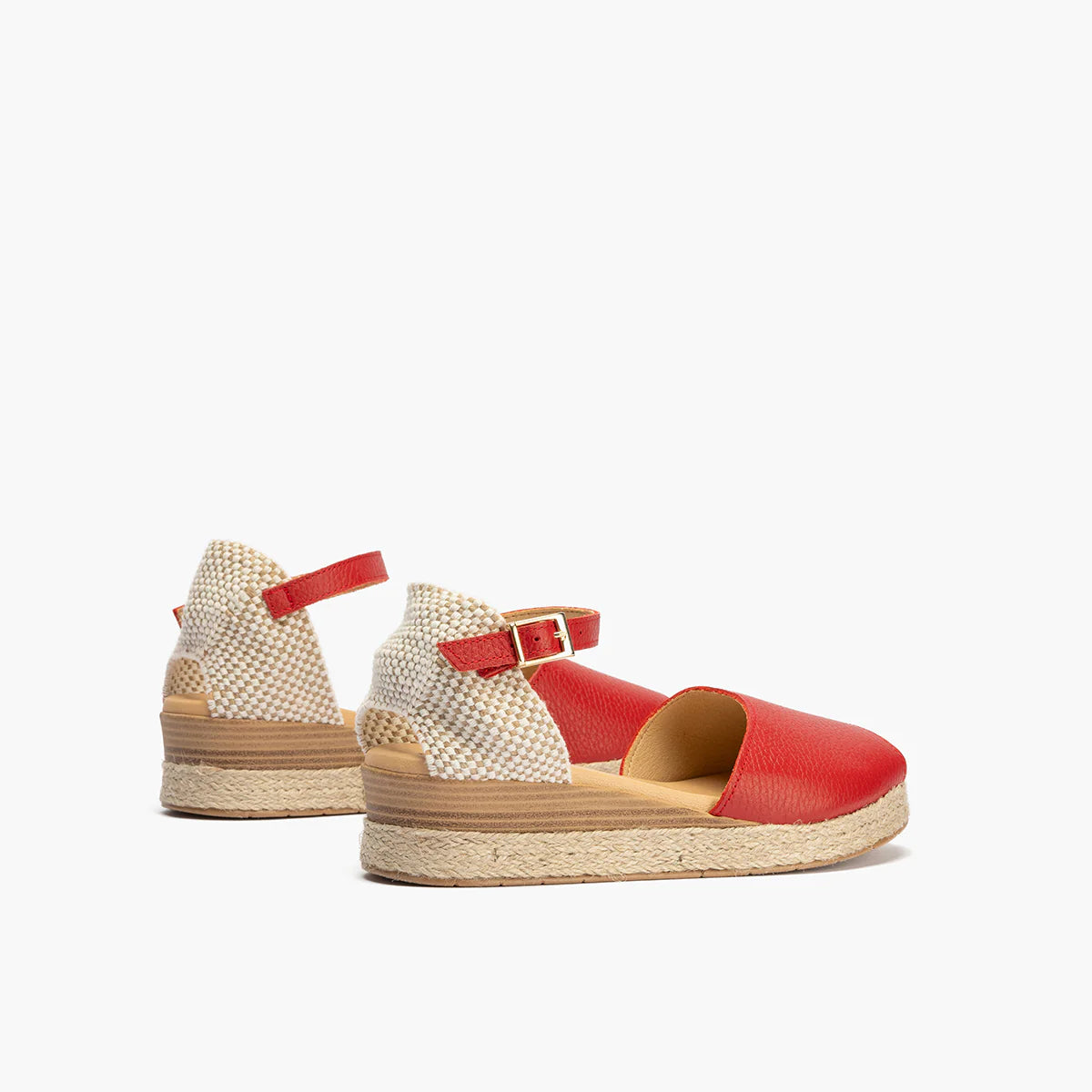 Red Leather Espadrille Sandal – Pitillos 10580 Rojo - Leavys Shoes
