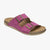 Lotus Pink Suede Mule Sandals with Buckle Fastening