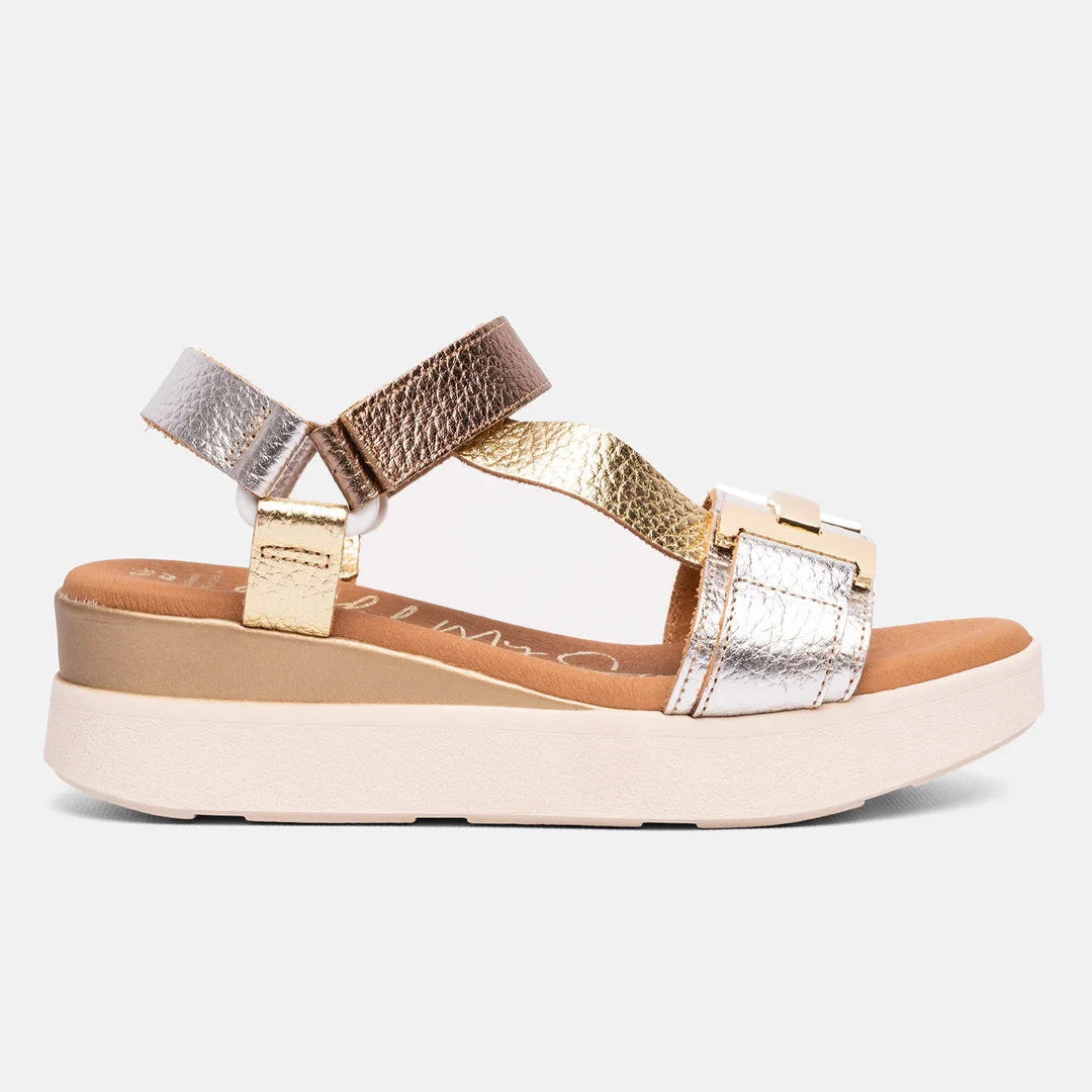 Oh! My Sandals Vania Metallic Leather Sandals