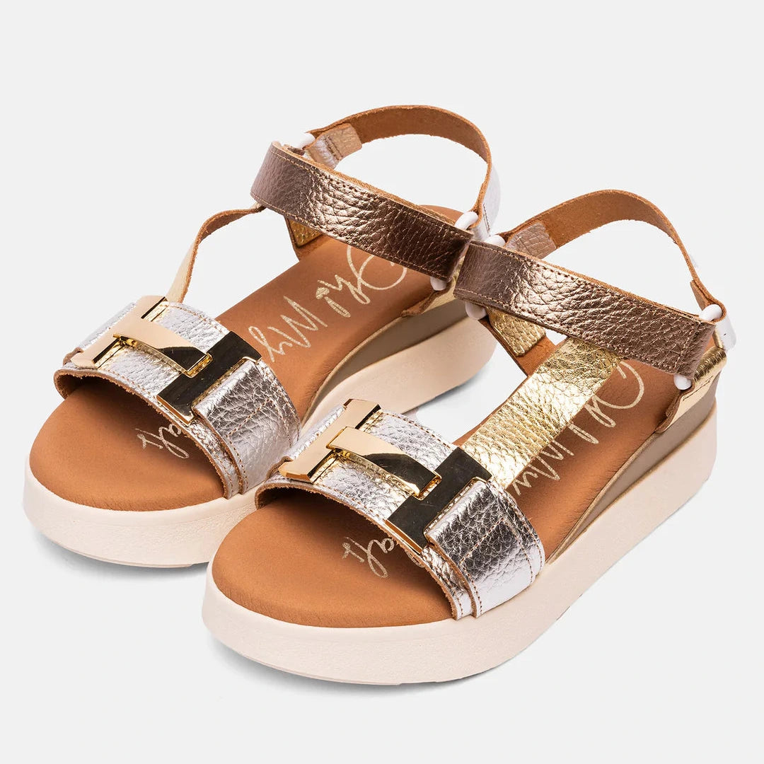 Oh! My Sandals Vania Metallic Leather Sandals