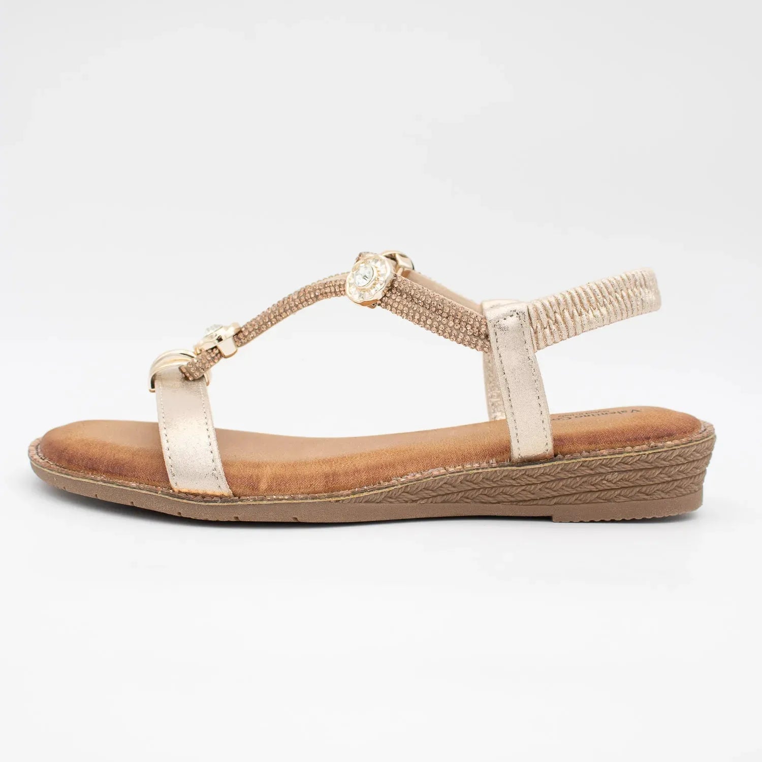 Valentino Conte Gold Sandal – Summer Sparkle in a Golden Finish
