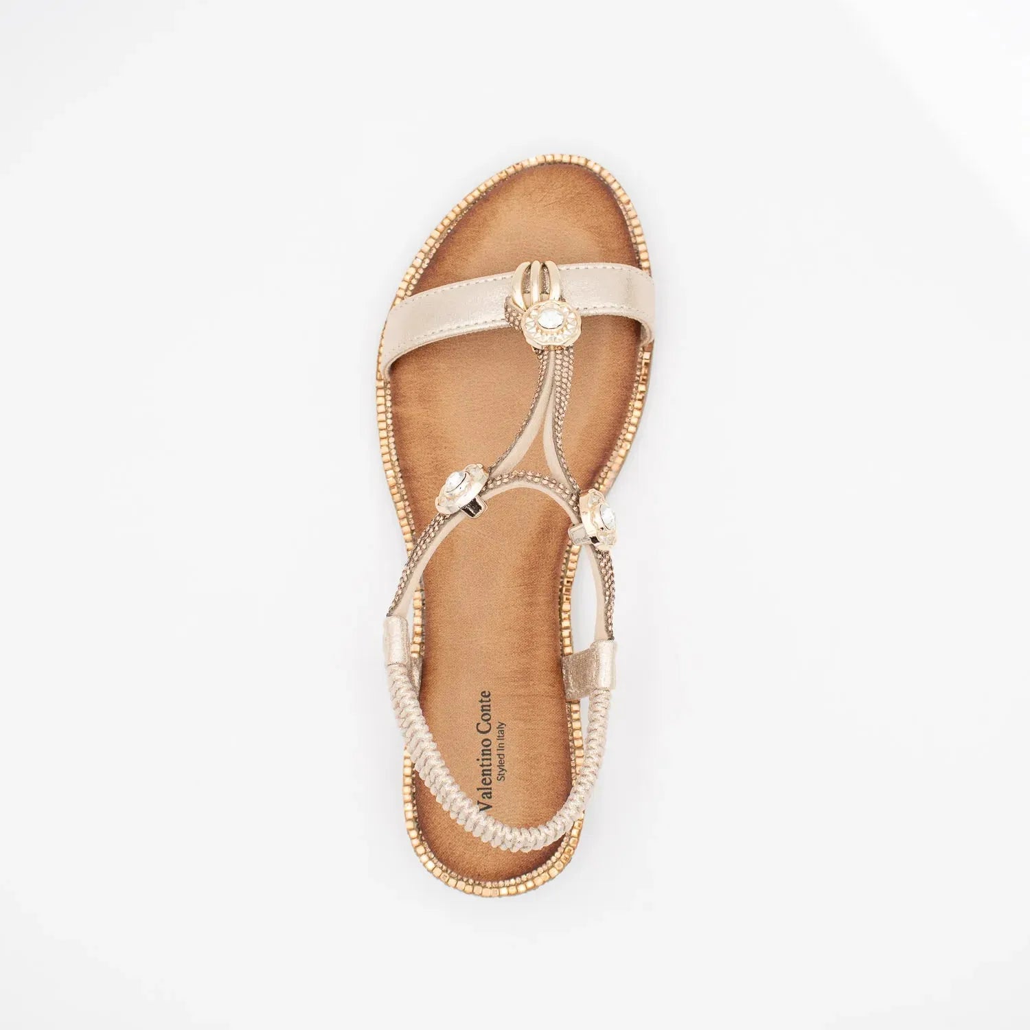 Valentino Conte Gold Sandal – Summer Sparkle in a Golden Finish