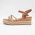 Valentino Conte Tan Wedge Sandal – Rose Gold & Reptile Detail