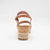 Valentino Conte Tan Wedge Sandal – Rose Gold & Reptile Detail