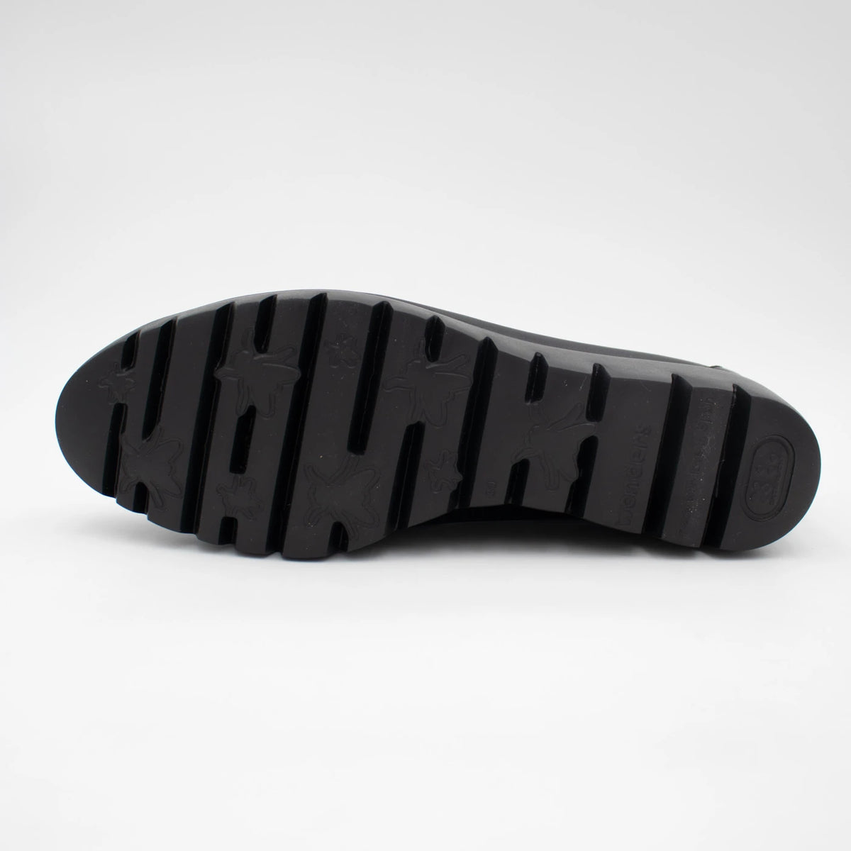 Wonders Black Leather Bow Wedge Slip-On Shoes