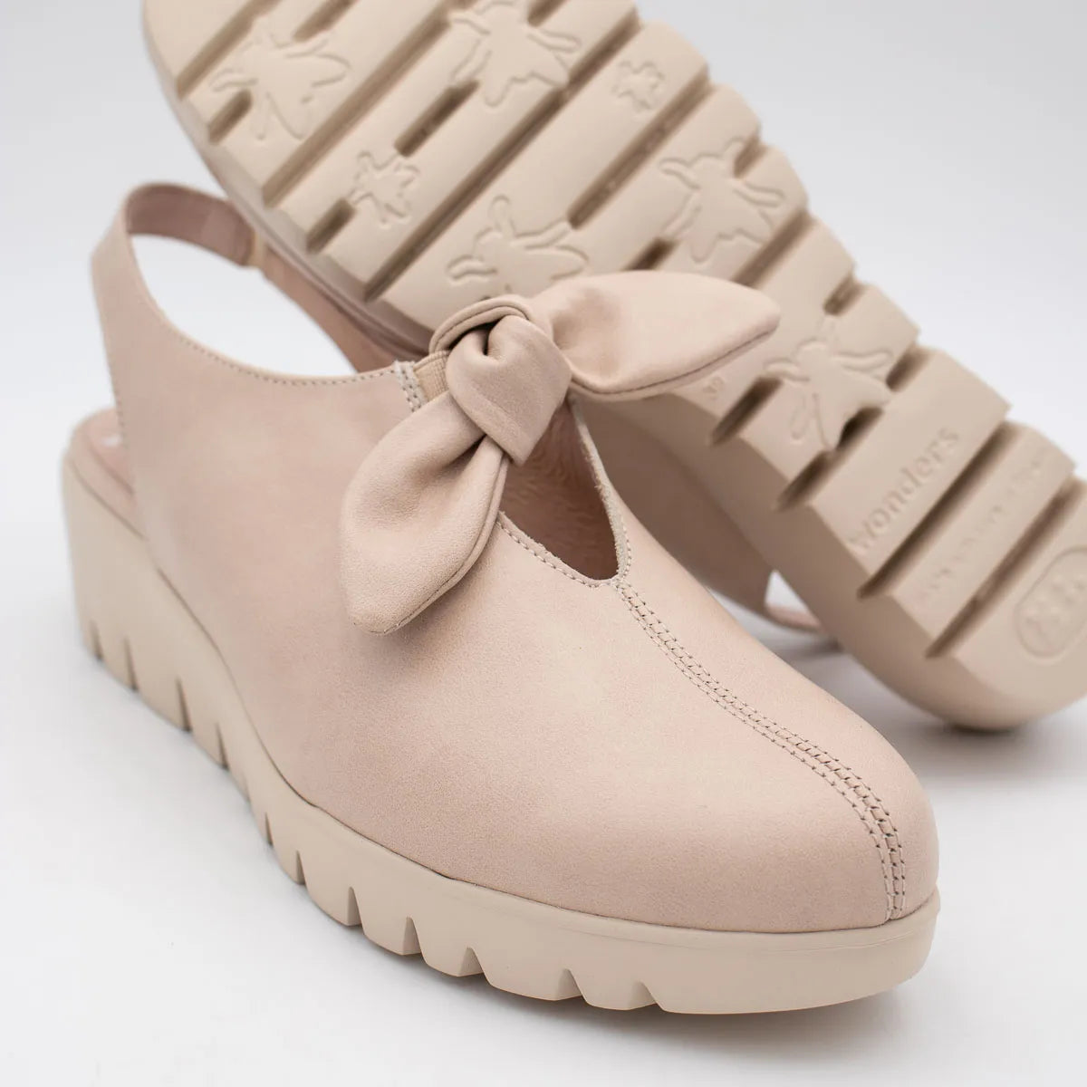 Wonders Beige Shoe (Wedge Heel) - C-33315