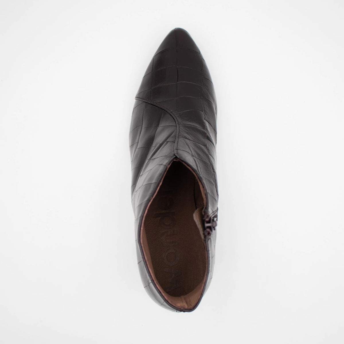 Wonders Eliot Dark Brown Croc Leather Ankle Boots