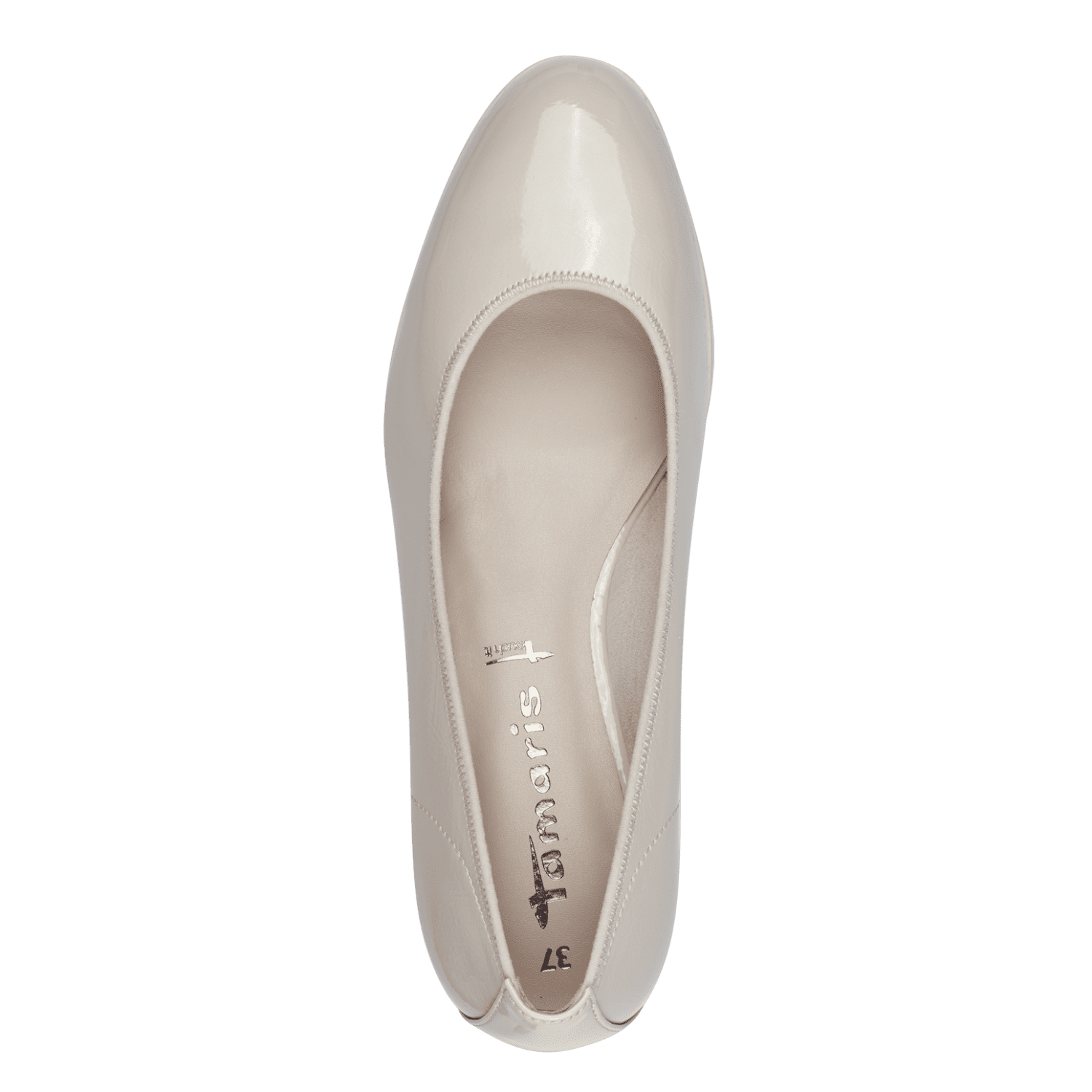  Top view of Tamaris espadrille, showing the comfortable insole and rounded toe design.