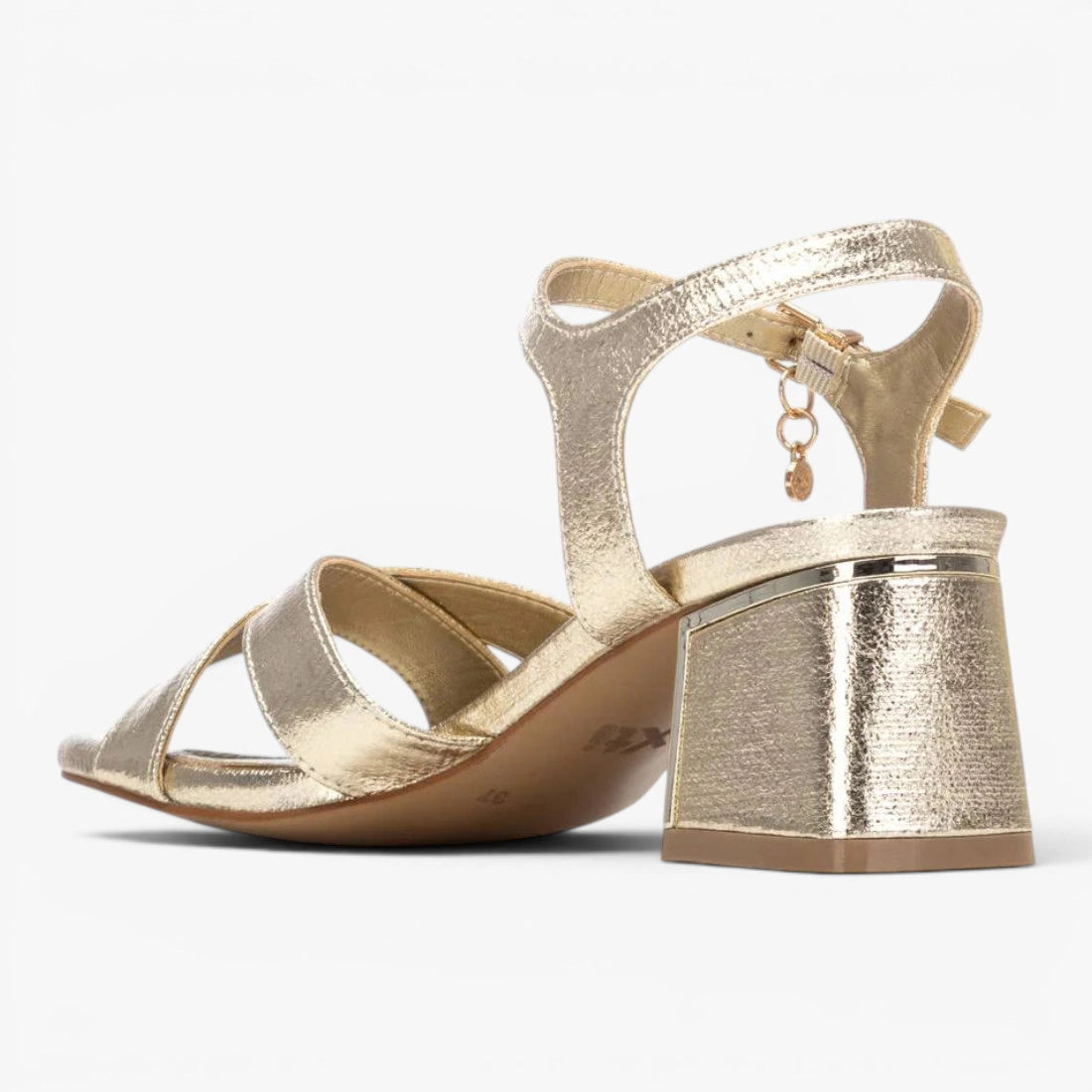 XTI Gold Sandal (Block Heel) – 145344
