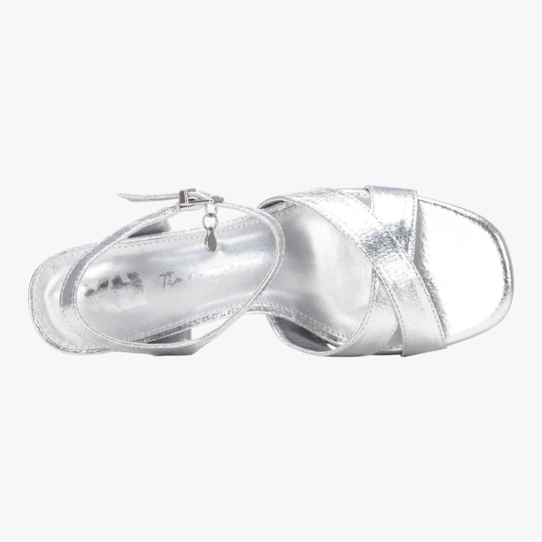 XTI Silver Sandal (Block Heel) – 145344
