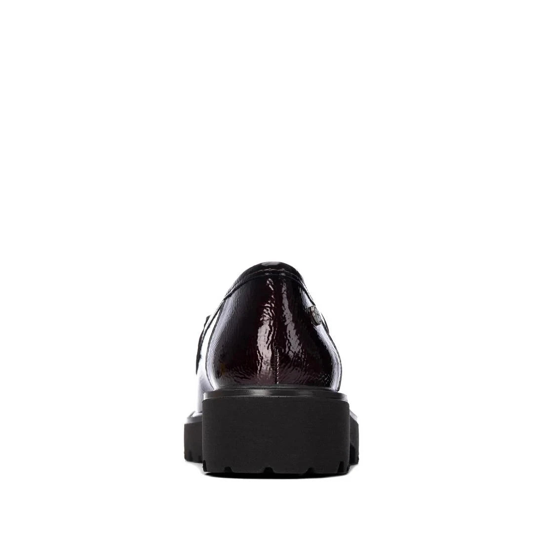 Xti Burgundy Patent Chunky Sole Chain Loafers