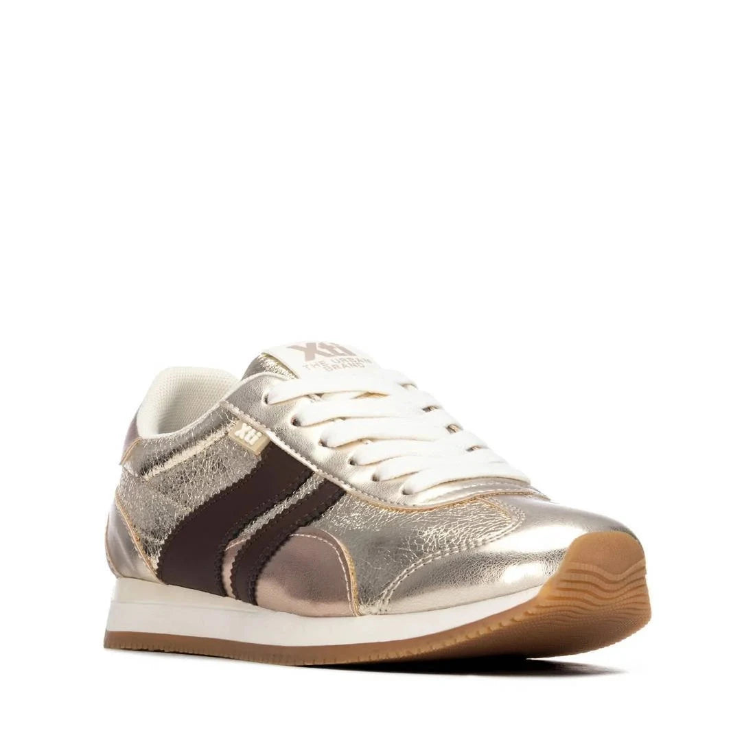 Xti Champagne Gold Metallic Vegan Trainers