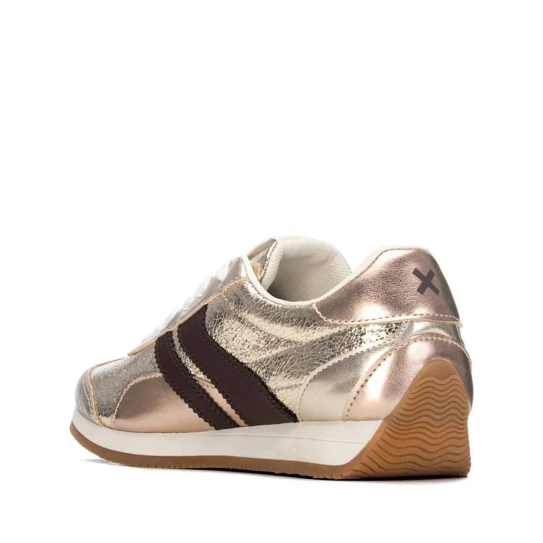 Xti Champagne Gold Metallic Vegan Trainers