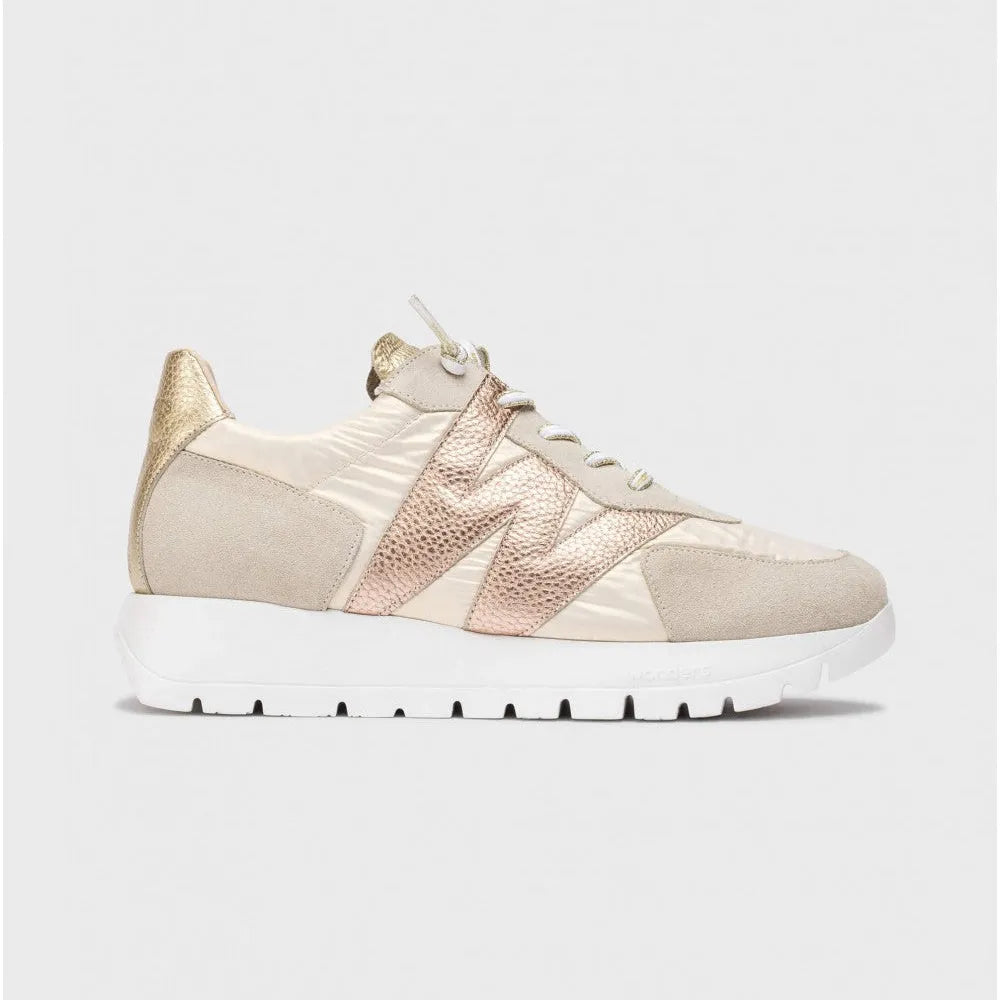 Wonders Gold OSLO Sneakers – Sand-Toned Elegance with Rose Gold Accents - Leavys Shoes