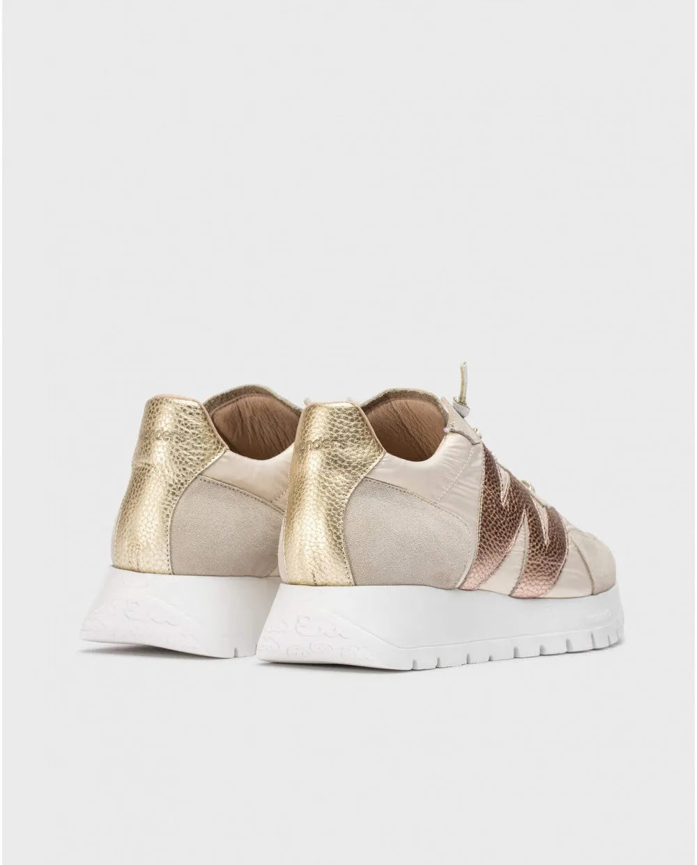 Wonders Gold OSLO Sneakers – Sand-Toned Elegance with Rose Gold Accents - Leavys Shoes