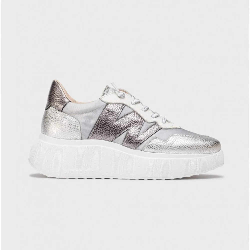 Wonders Silver ZENIT Sneakers – Sleek, Modern, and Elevated Comfort - Leavys Shoes