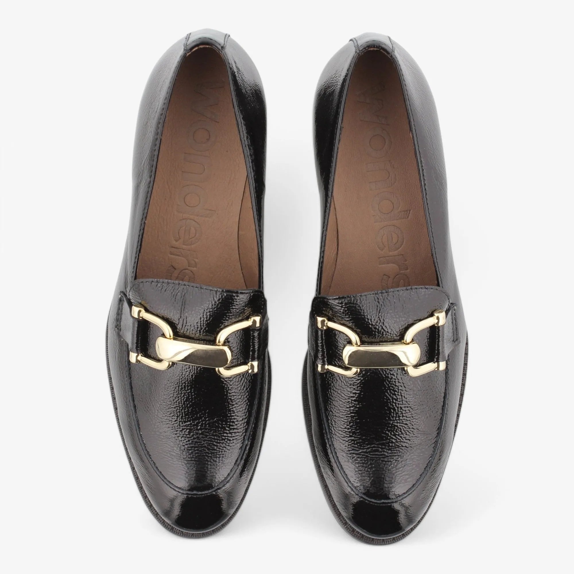 Wonders Black Patent Moccasin – Classic & Elegant - Leavys Shoes