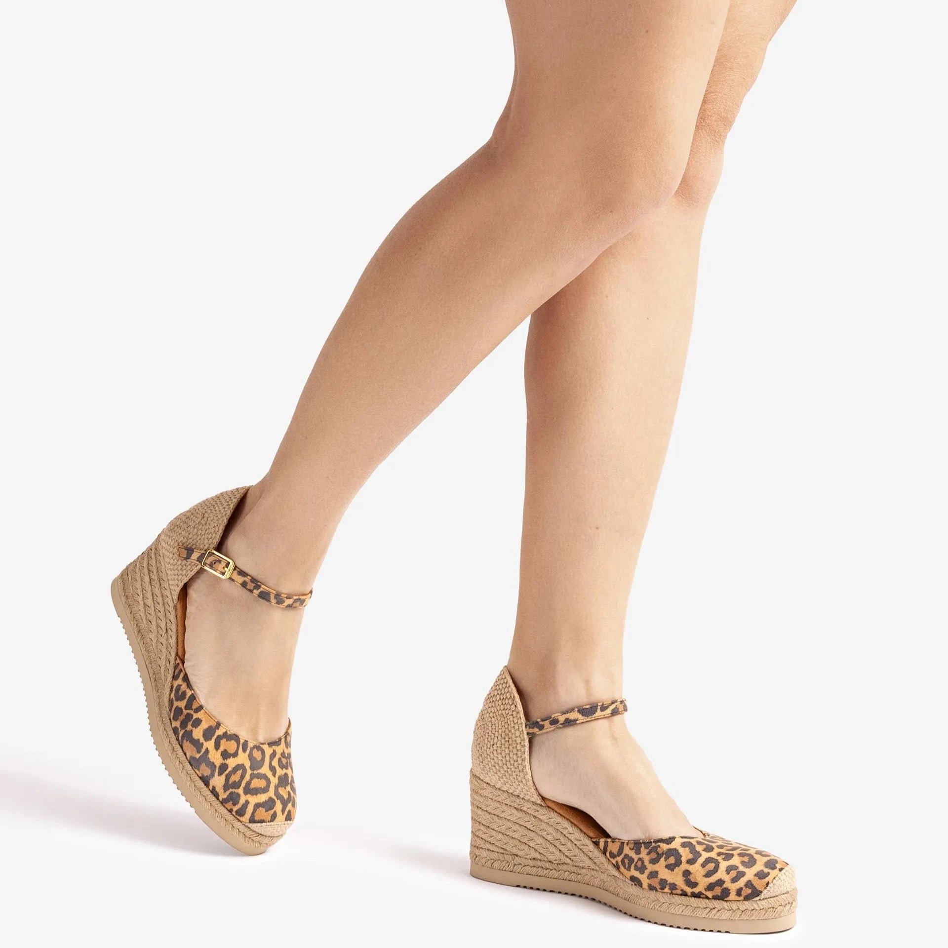 Unisa Leopard Print Wedge Espadrille in Suede