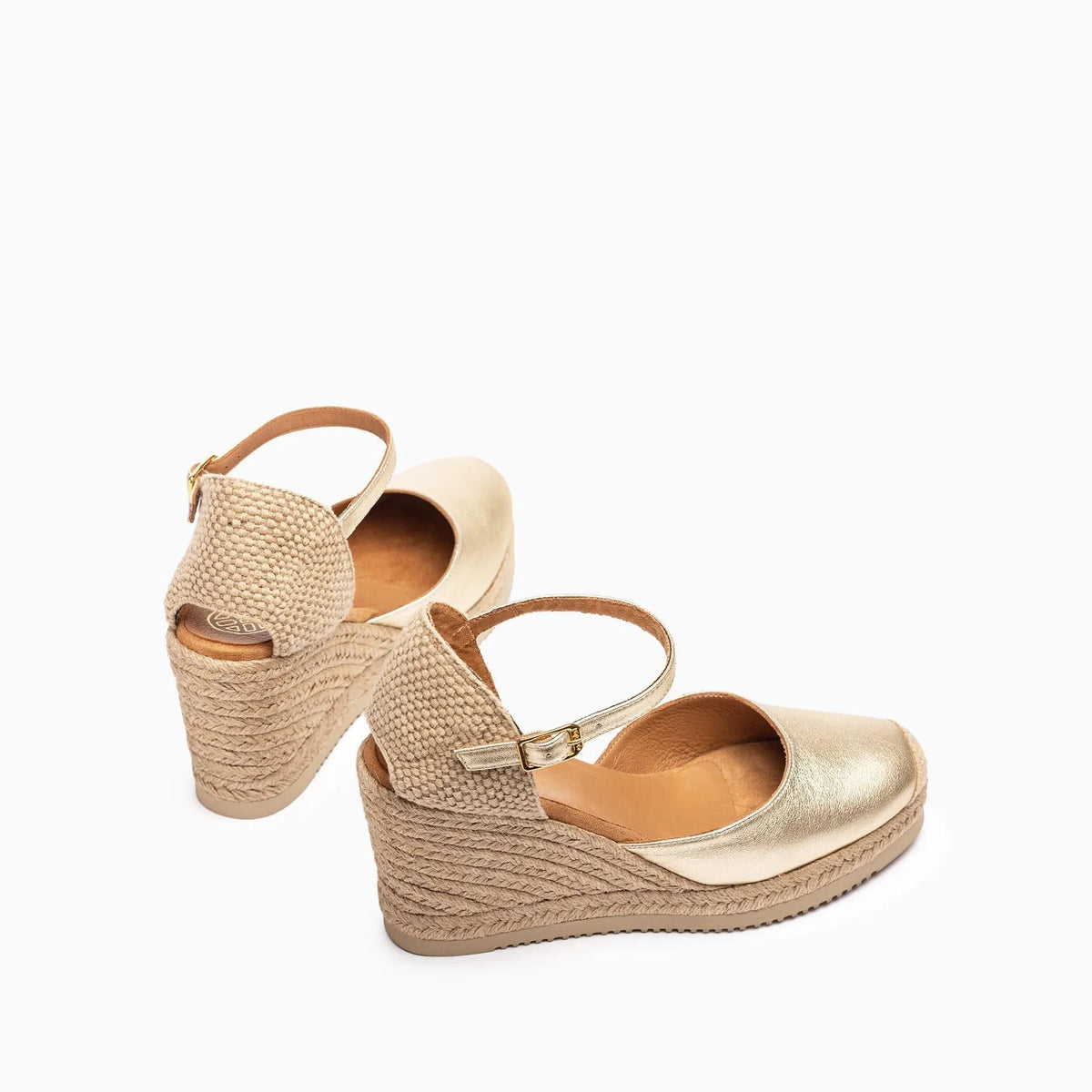 Unisa Gold Espadrille Wedge with SuperLight Comfort - Leavys Shoes