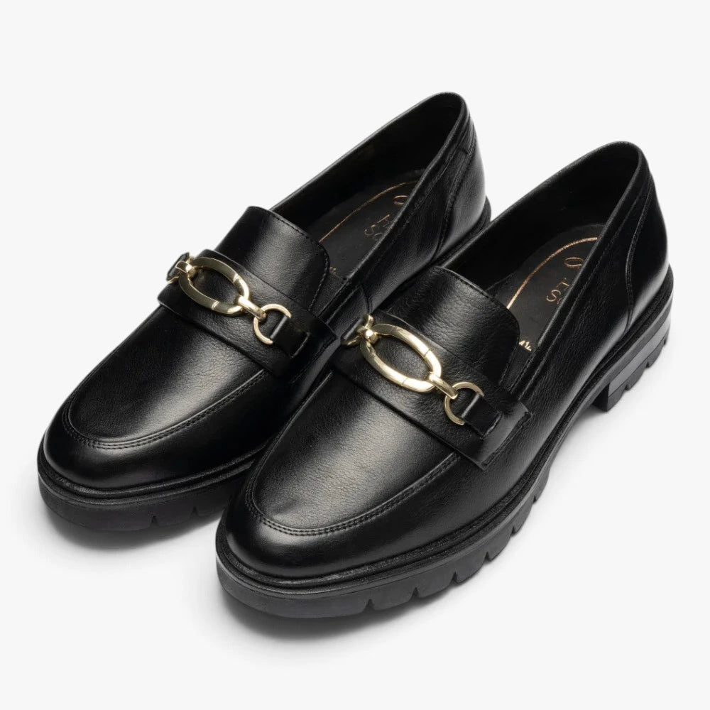Ara Cambridge Black Leather Slim Fit Loafers