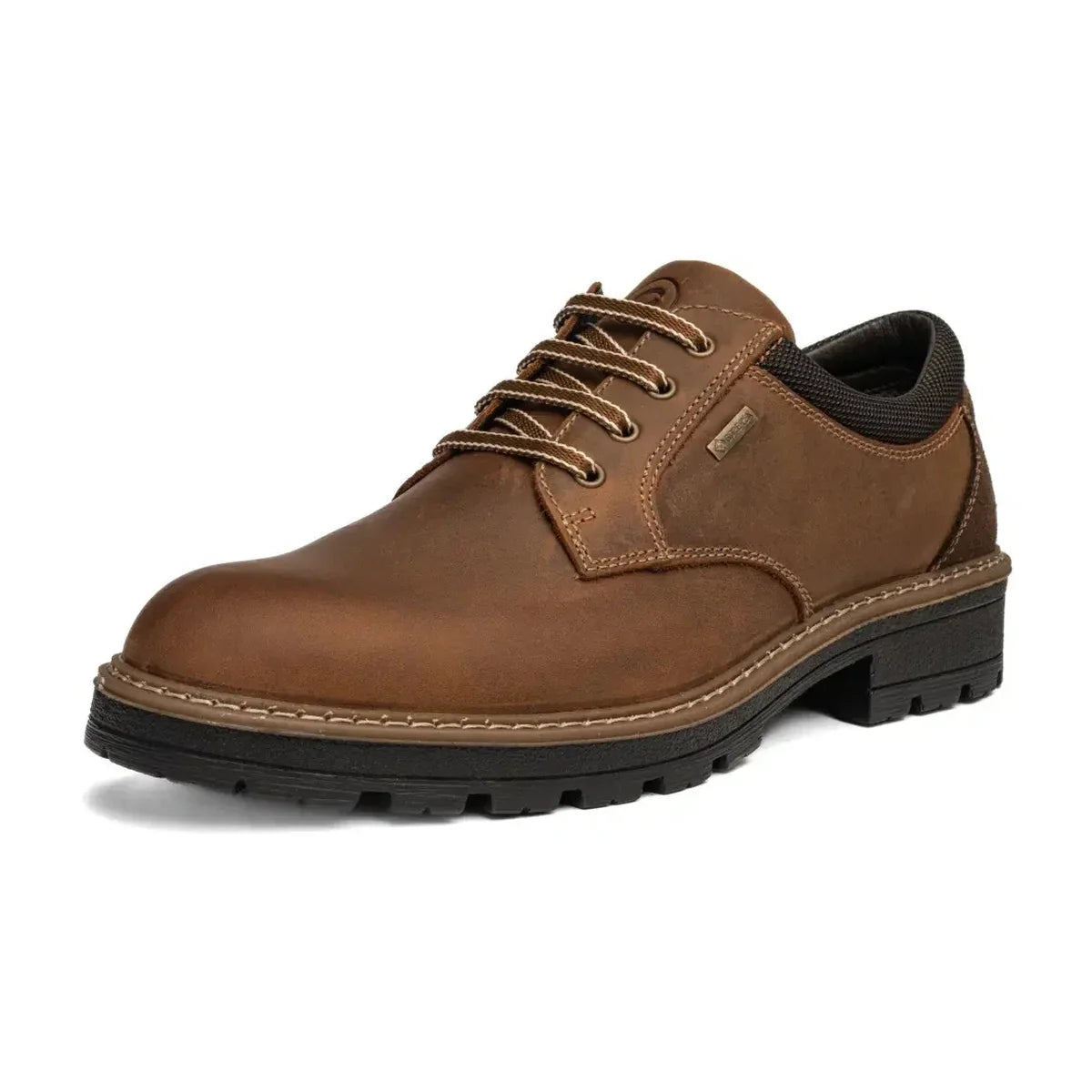 Ara Frederick men's nuts-brown leather GORE-TEX shoe shown at a three-quarter angle.