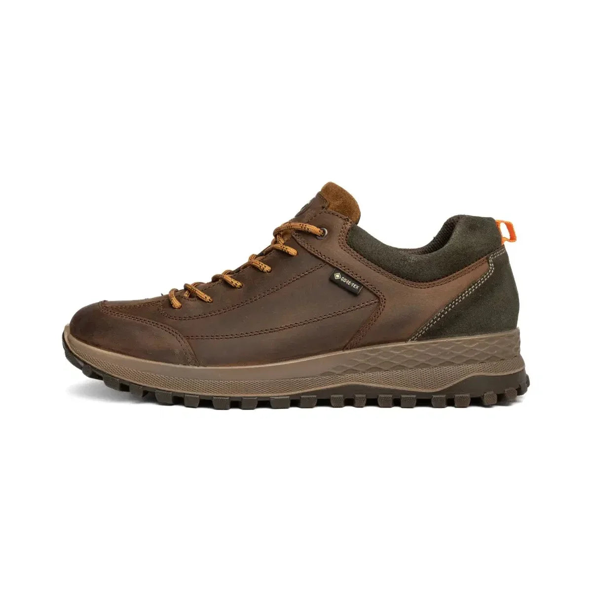 Outer side of the Ara Marino brown lace-up shoe, showing the GORE-TEX badge and treaded sole.