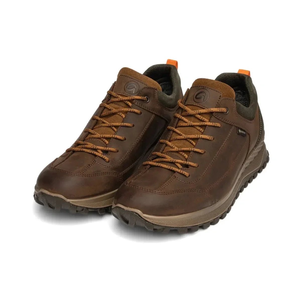 A pair of Ara Marino men's brown GORE-TEX lace-up shoes shown from the front.