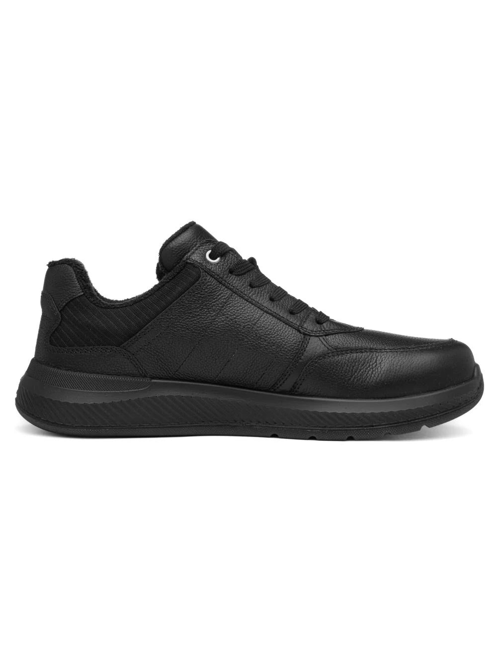 Ara Venturo men's extra wide leather zip trainers in black – product view 3