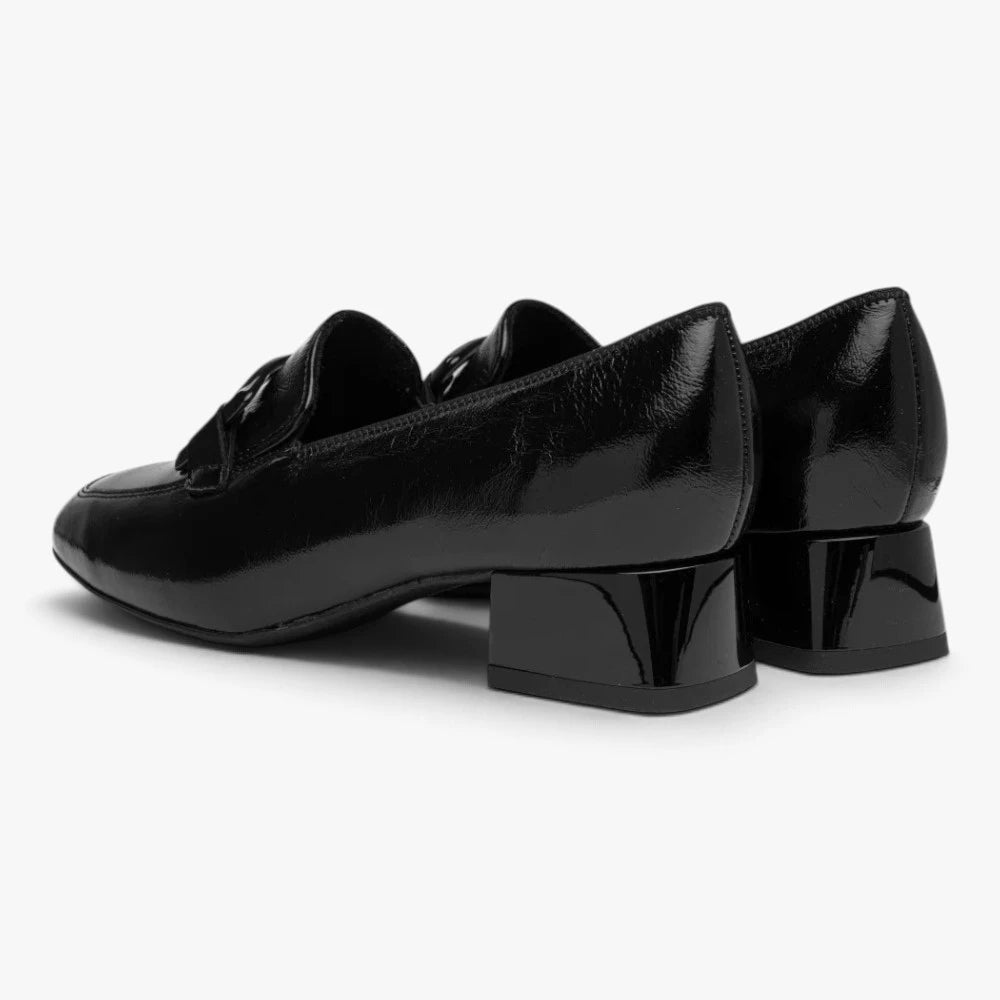 Ara Graz Black Patent Leather Wide Fit Court Shoes