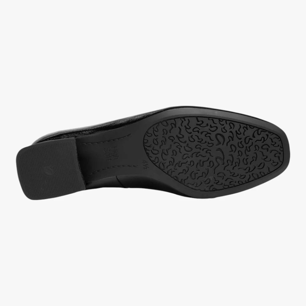 Ara Graz Black Patent Leather Wide Fit Court Shoes