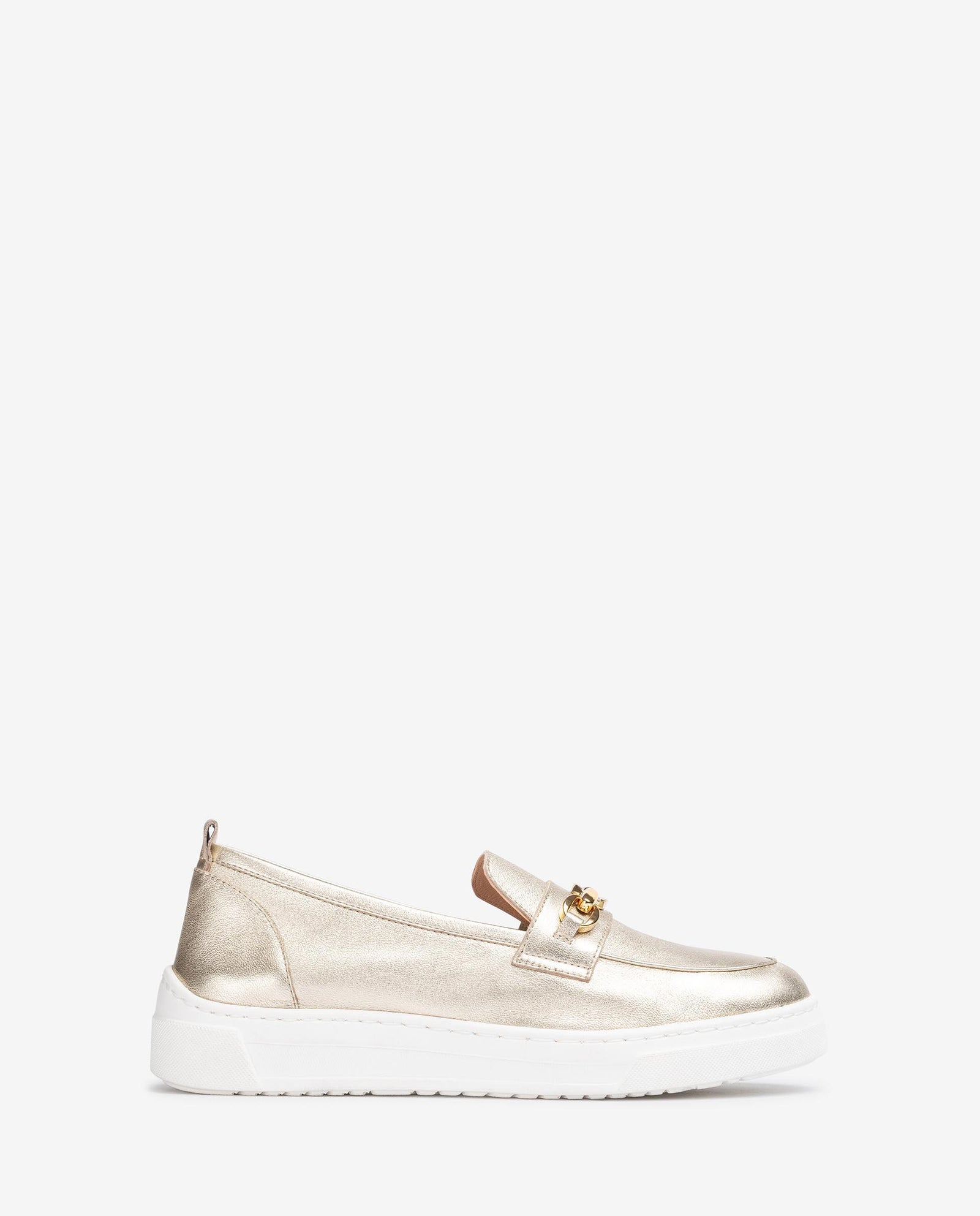     Front view of Unisa FINDAY SuperLight Metallic Loafer in Gold.