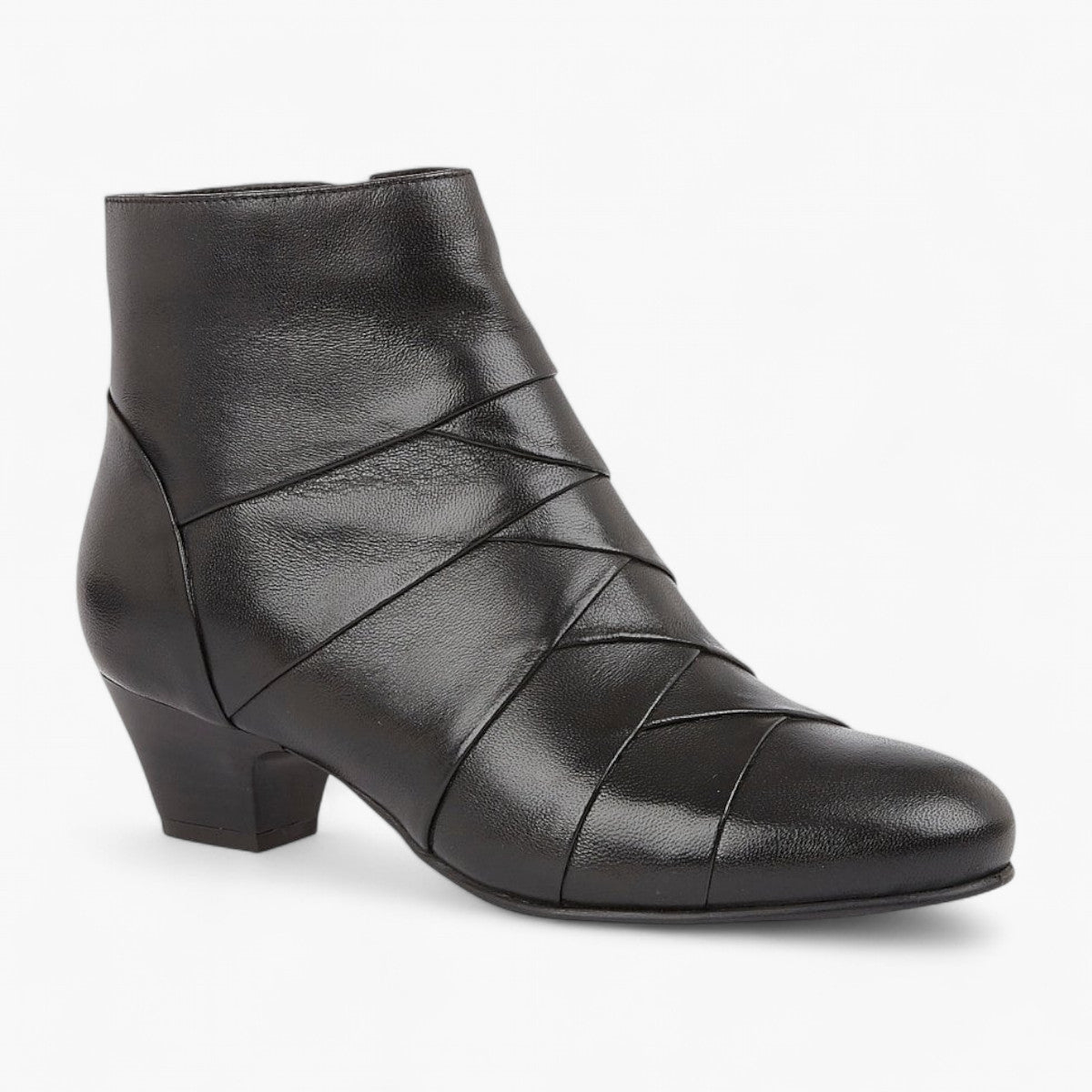 Lotus Tara Black Leather Ankle Boots for Women