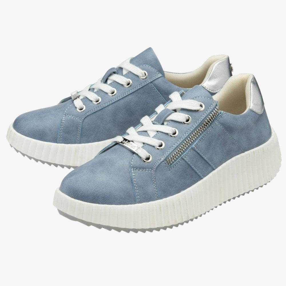 Lotus Kora Blue Chunky Zip-Up Trainers for Women