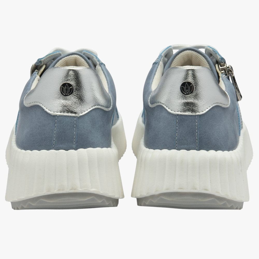 Lotus Kora Blue Chunky Zip-Up Trainers for Women