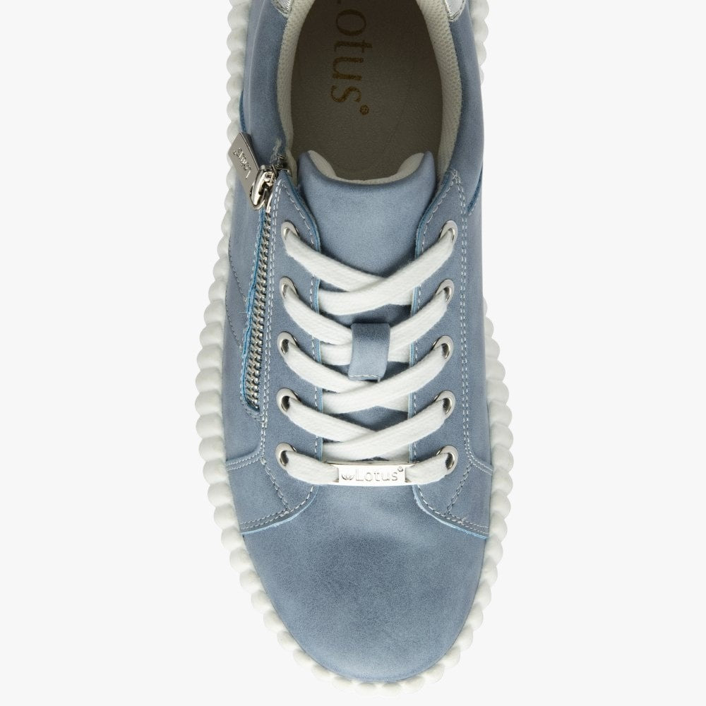Lotus Kora Blue Chunky Zip-Up Trainers for Women