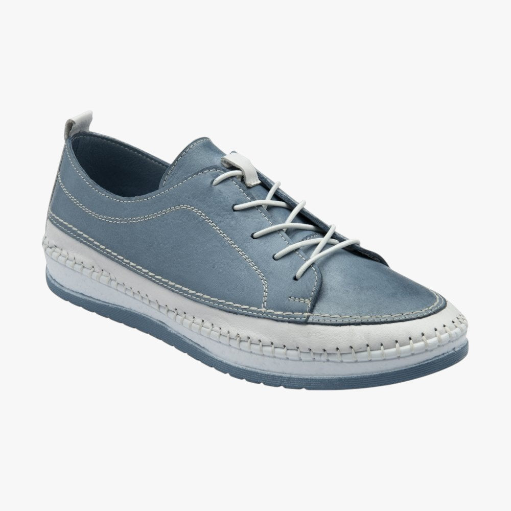 Lotus Rimini Blue Leather Casual Lace-Up Shoes