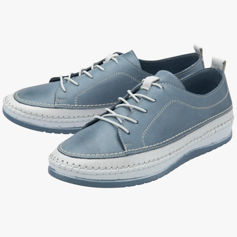 Lotus Rimini Blue Leather Casual Lace-Up Shoes